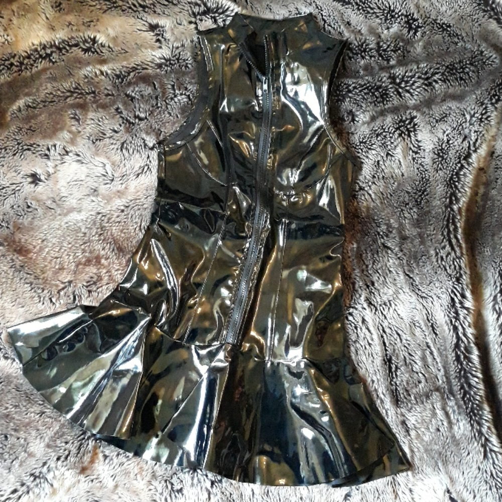 Faux Latex Dress with Zipper
